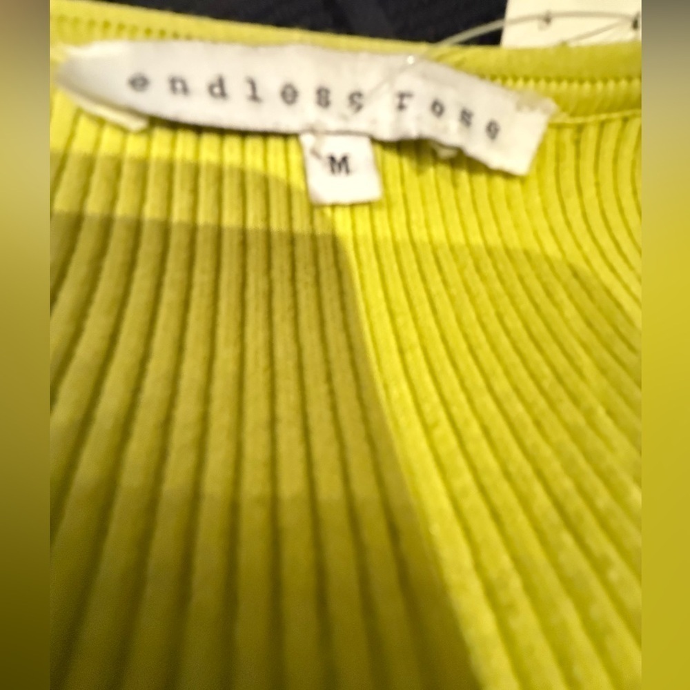 Endless Rose Lime V-Neck Sweater Shrug - PRICED TO SELL! - Picture 5 of 11